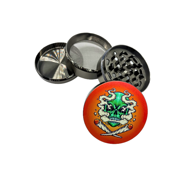 Grinder Aluminio Herbs Calavera Cone (63mm / 4 Partes)