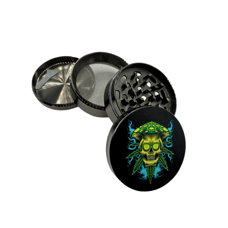 Grinder Aluminio Herbs Calavera Seta (63mm / 4 Partes)