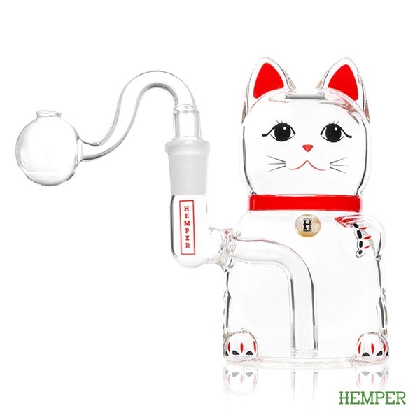 Hemper Lucky Cat Bong – Cristal Borosilicato Resistente y Compacto