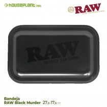 bandeja raw black murder rolling tray murderd