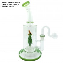 Bong Percolador Suiza 24cm + Acople Bola 14mm