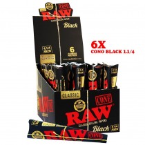Raw Black Cono 6PK 1¼
