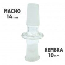 Adaptador de Vidrio de Borosilicato - MACHO 14mm - HEMBRA - 10mm