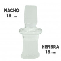 Adaptador de Vidrio de Borosilicato - MACHO 18mm - HEMBRA - 18mm