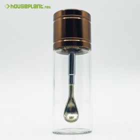 Dosificador Cristal Cuchara Extensible Tapa Marrón 