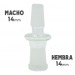 Adaptador de Vidrio de Borosilicato - MACHO 14mm - HEMBRA - 10mm